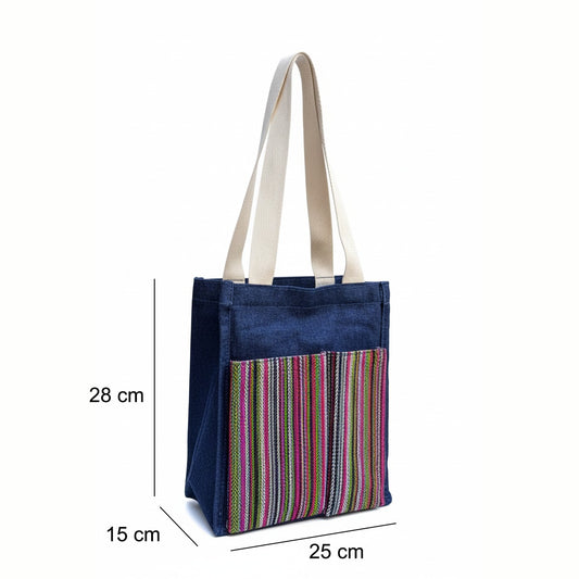 Jute Denim Fusion Lunch Bag
