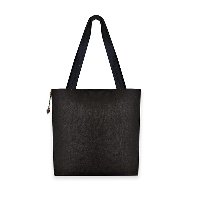 Hand-Printed Tote Bag with Classical Design–Reusable, Zipper Closure For Women & Girls