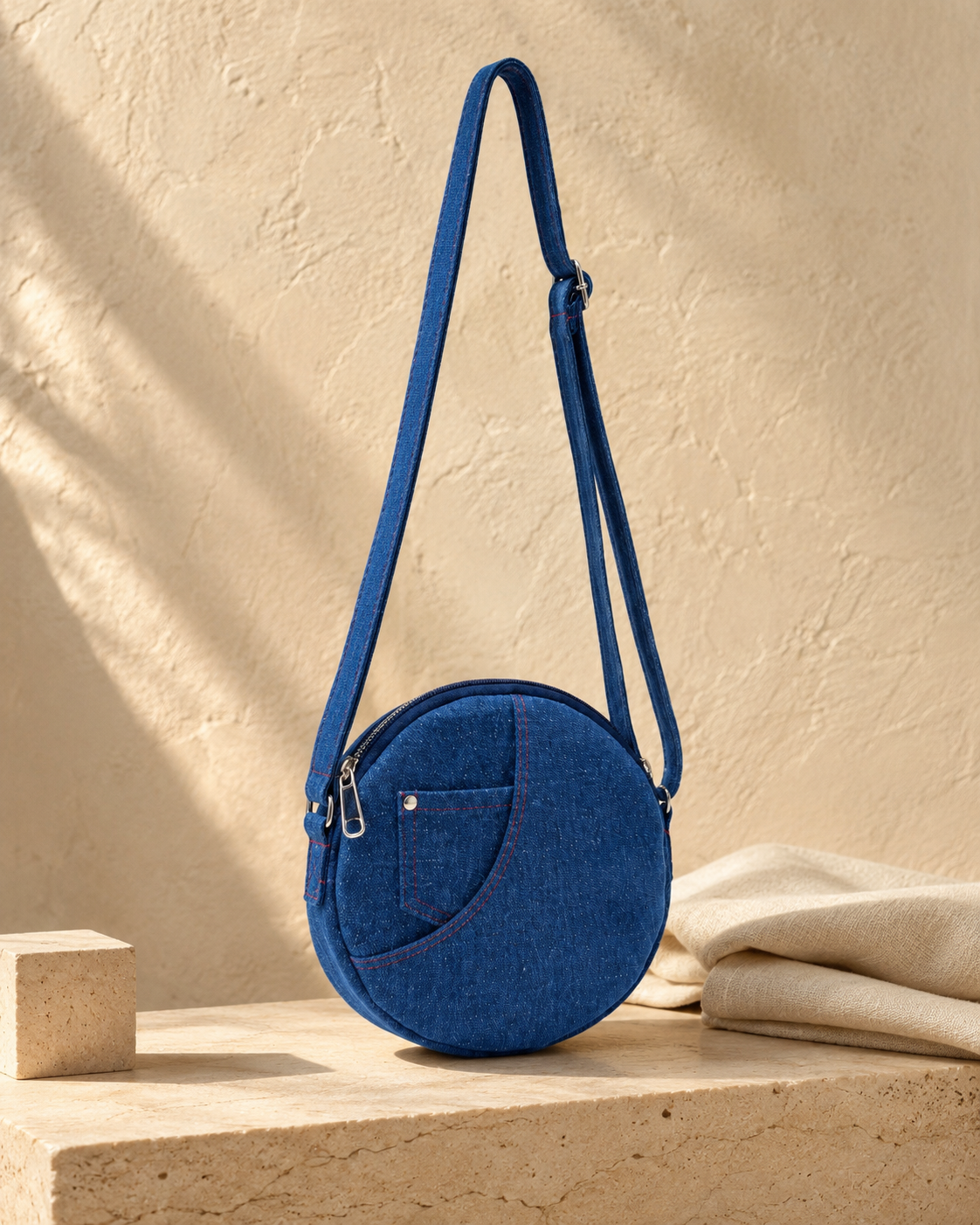 Denim Round Classic Sling Bag