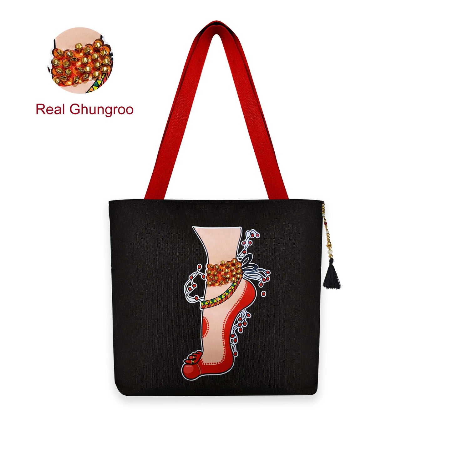 Ghungroo Bag Dancing Leg Black