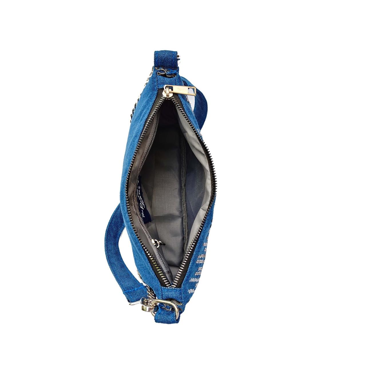 Denim Bling Shoulder Purse