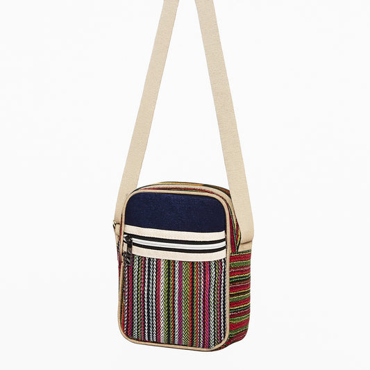 Jute Denim Mobile Sling Bag