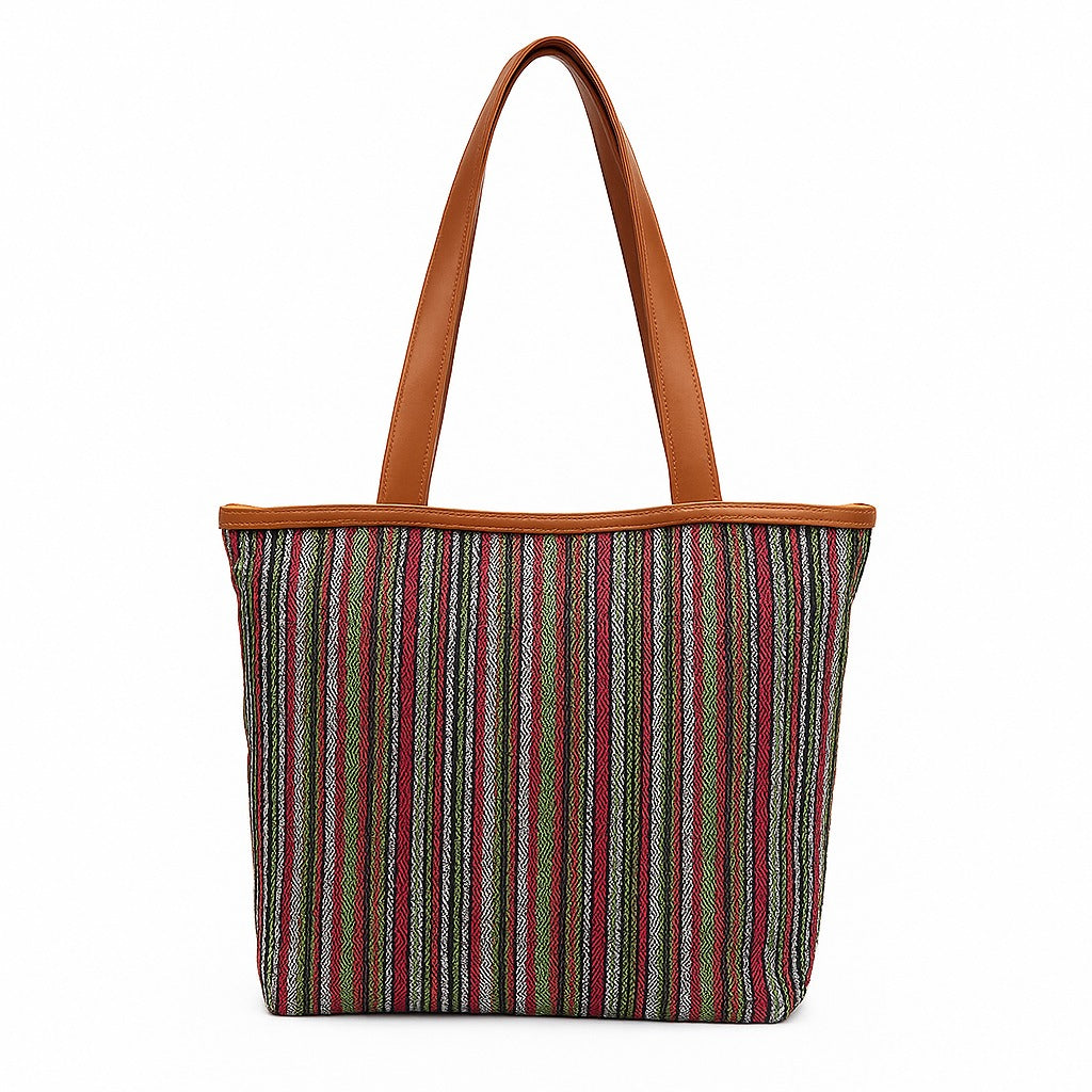 Jute Denim Tote Bag