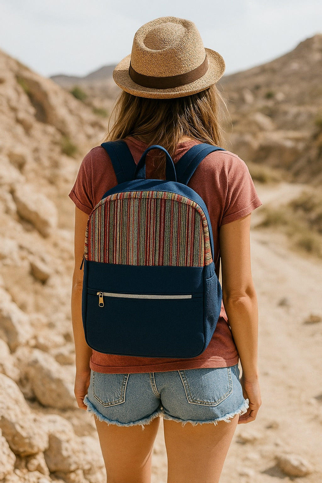 Jute Denim Laptop Backpack
