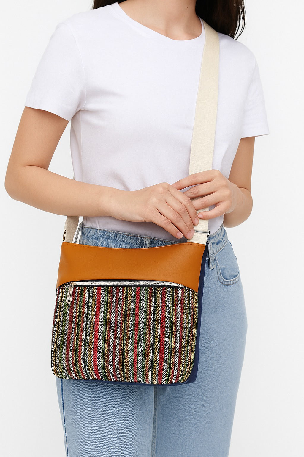 Jute Denim Shoulder Bag
