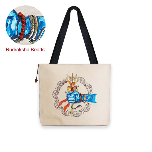Shiv Trishul Canvas Tote Bag