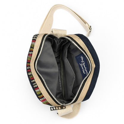 Jute Denim Mobile Sling Bag