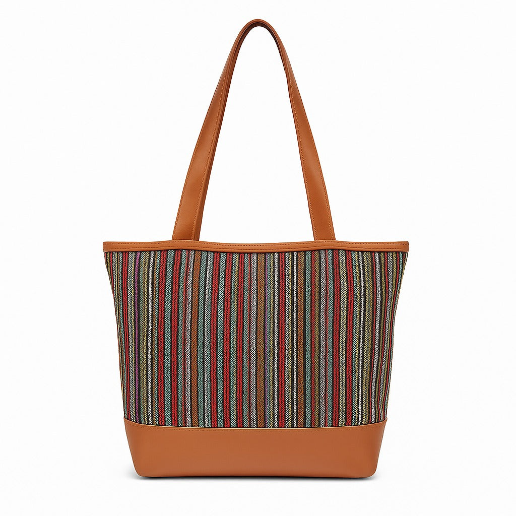 Jute Denim Tote Bag