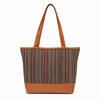 Jute Denim Tote Bag