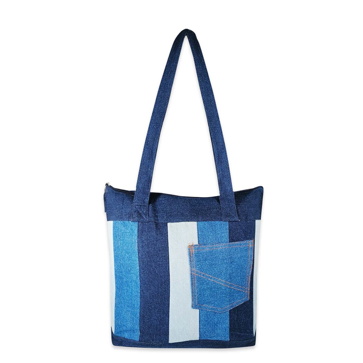 Stripes Denim Tote