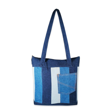 Stripes Denim Tote