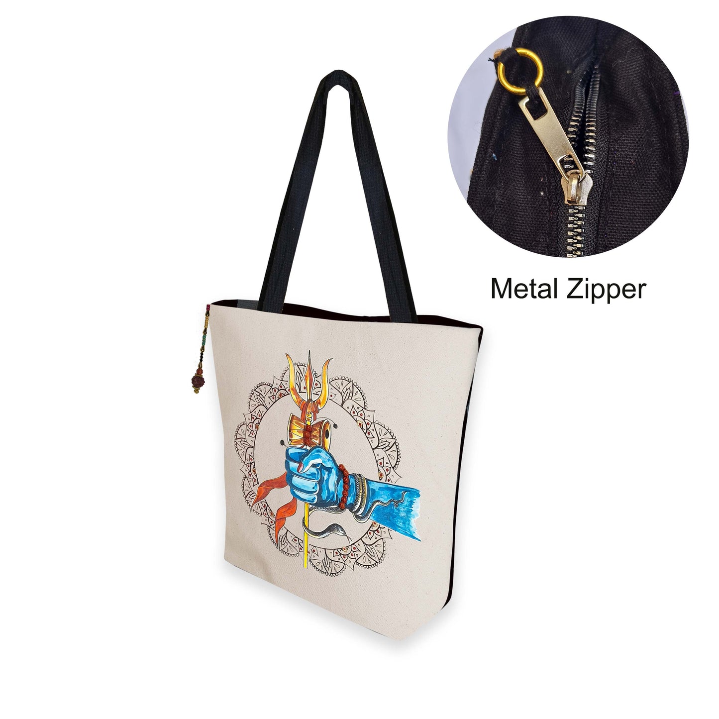 Shiv Trishul Canvas Tote Bag