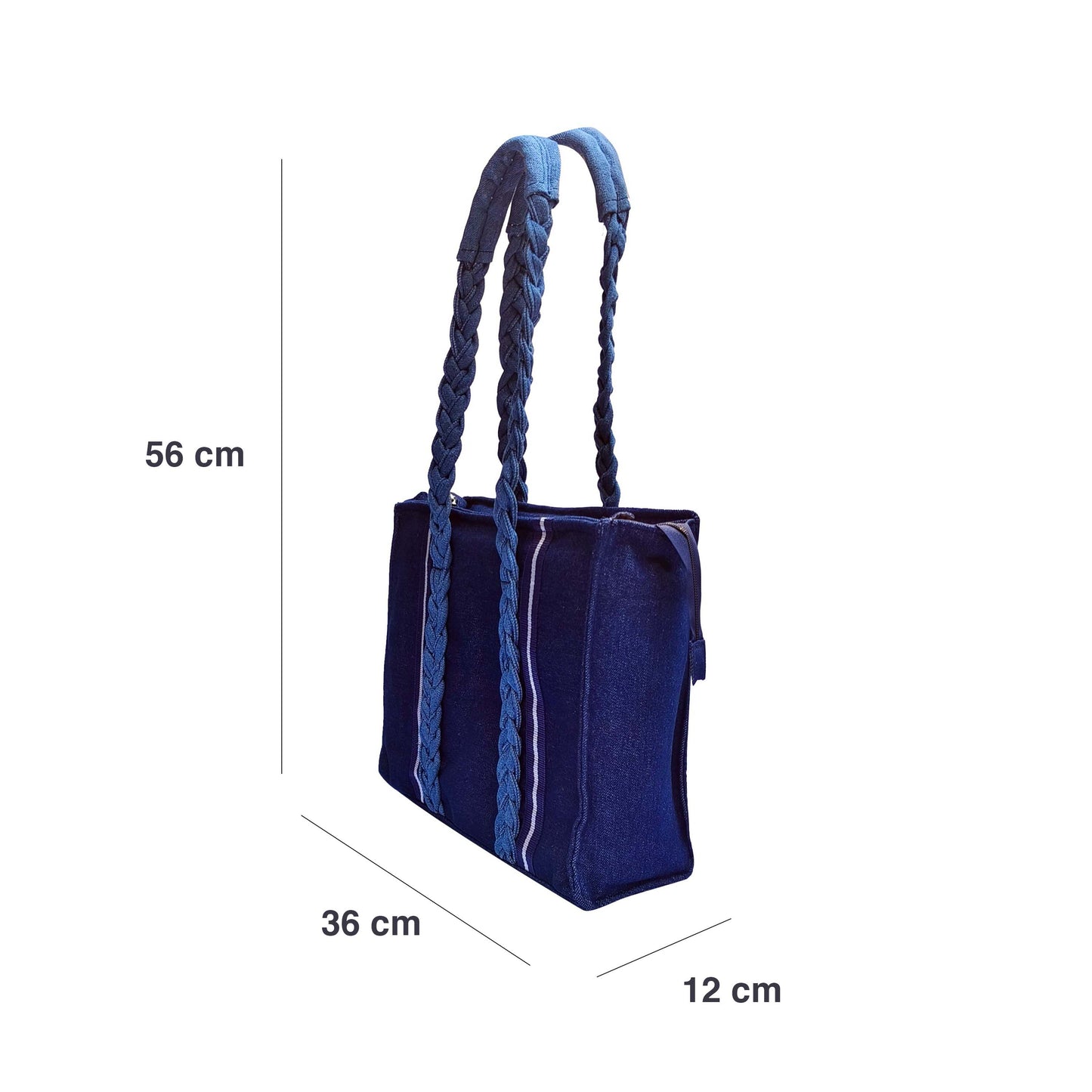 Denim Classic Braided Tote Bag