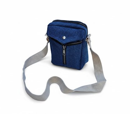 Jute Denim Mobile Sling Bag