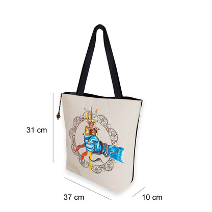 Shiv Trishul Canvas Tote Bag