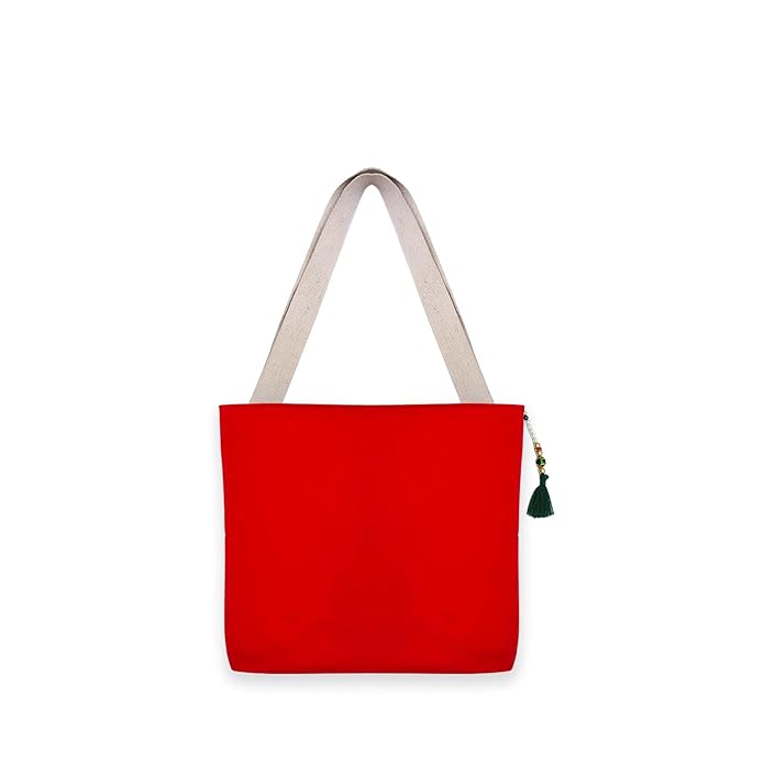 Canvas Tote Bag for Women, Zipper Handbags for Women Inner Pocket for Shopping, Office & Daily Use