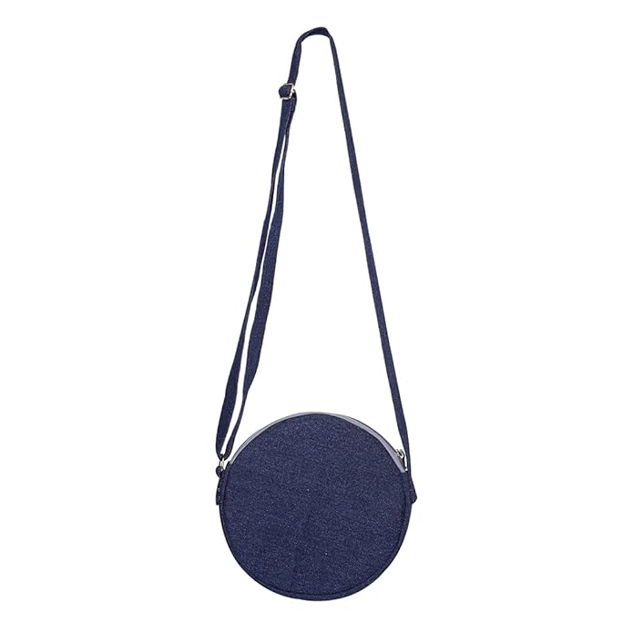 Denim Round Sling Bag