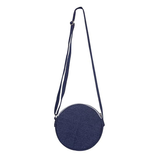 Denim Round Sling Bag