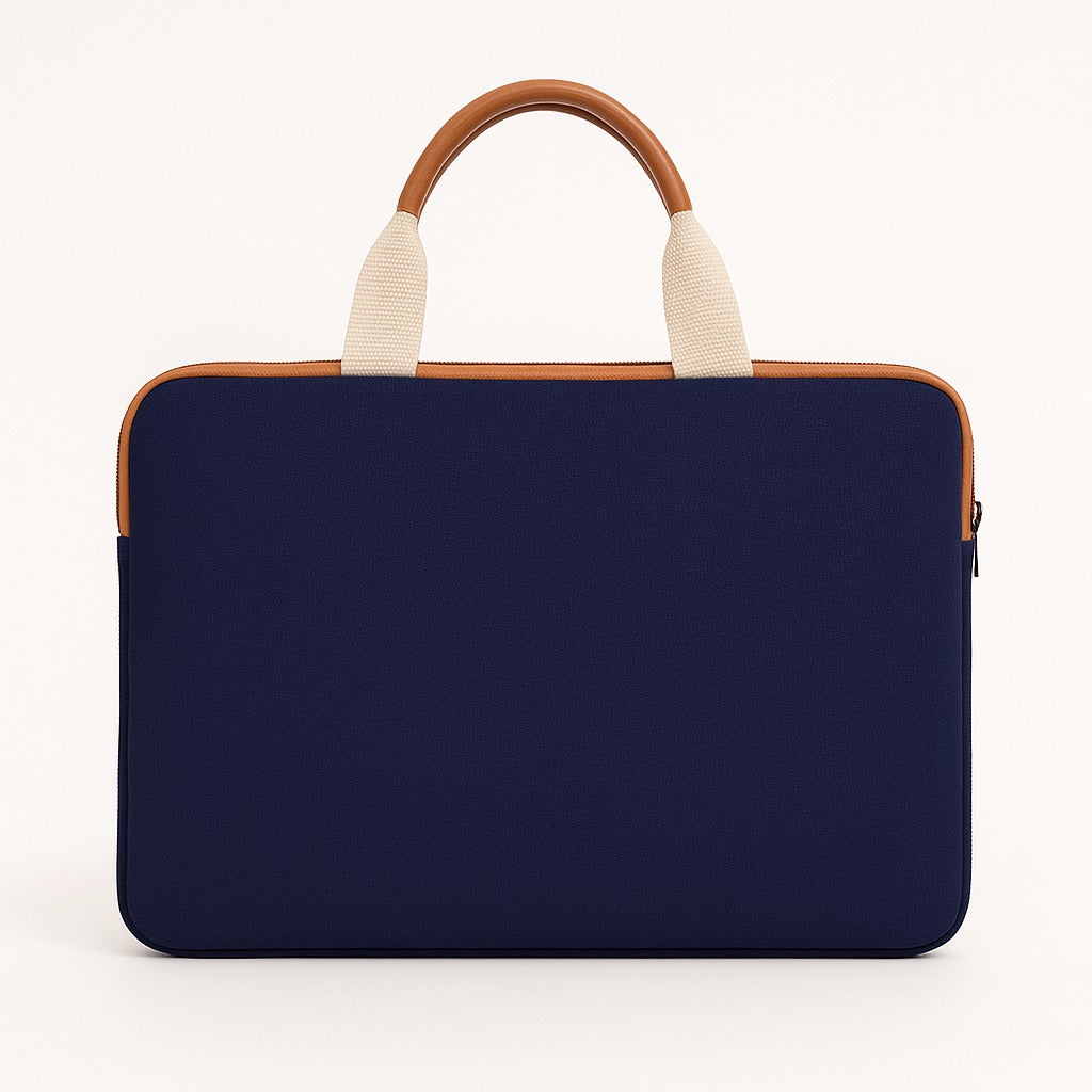 Jute Denim Laptop Messenger Bag