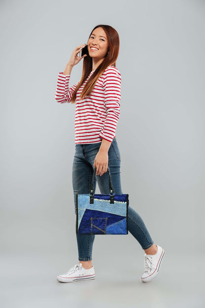 The Purani Jeans Office to Casual Denim bag for girls & women. Stylish, Trendy, Sturdy, Spacious Stylish Denim Tote Bag