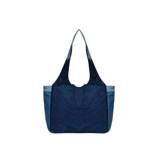 The Purani Jeans Denim Canvas Tote Bag – Trendy & Durable Handbag with Zipper Closure