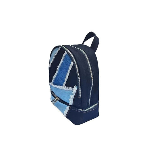 Work to Weekend Backpack For Women New Denim Textured Backpack Multipocket With Adjustable Strap.
