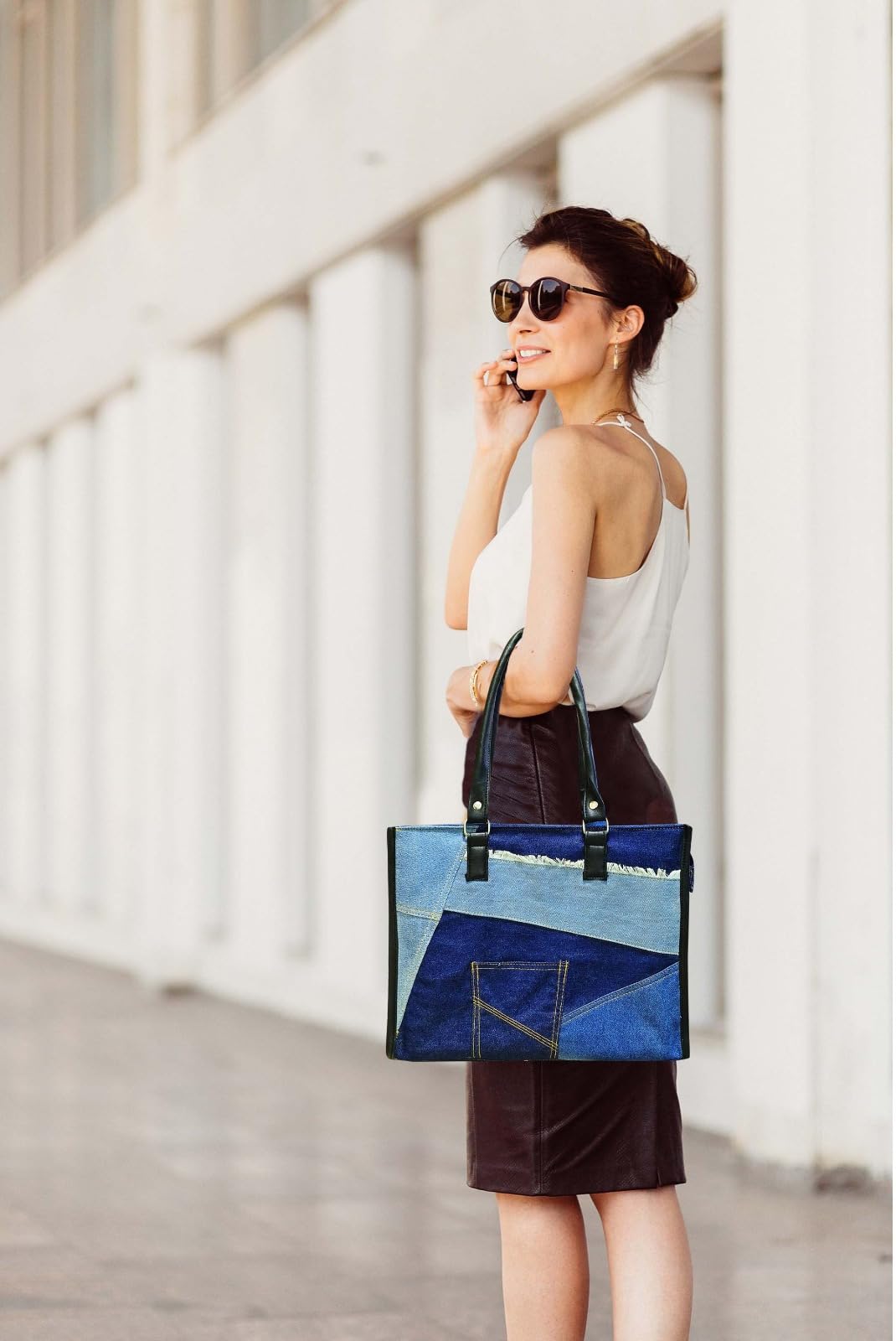 The Purani Jeans Office to Casual Denim bag for girls & women. Stylish, Trendy, Sturdy, Spacious Stylish Denim Tote Bag