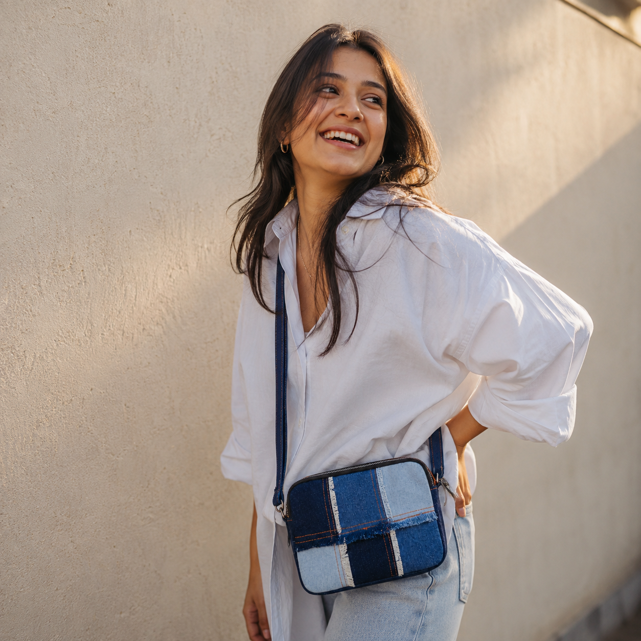 Frayed Denim Sling Bag – "So Pretty!
