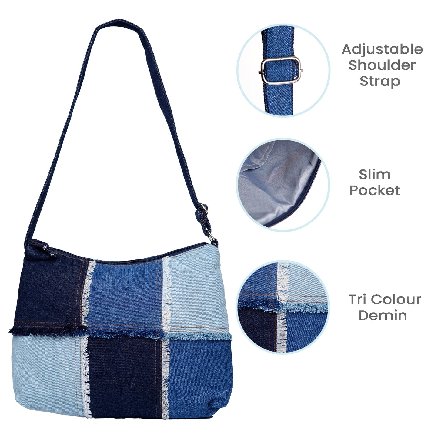Square Denim Tote Bag