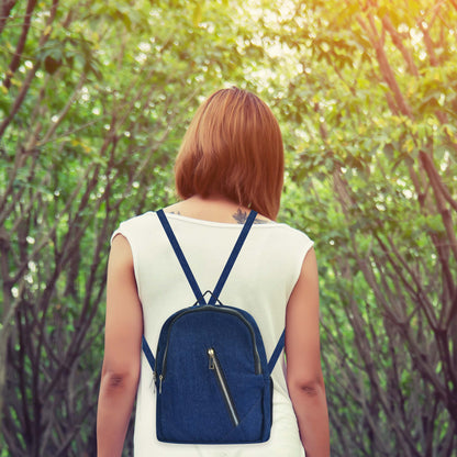 Denim Front pocket & Chain Backpack