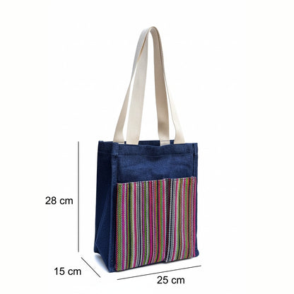Jute Denim Fusion Lunch Bag