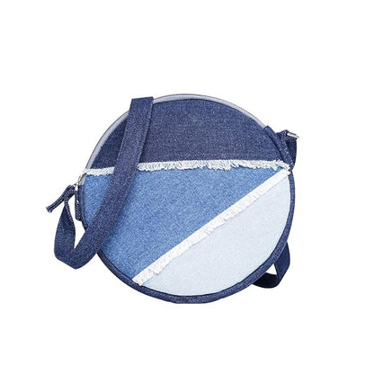 Denim Round Sling Bag