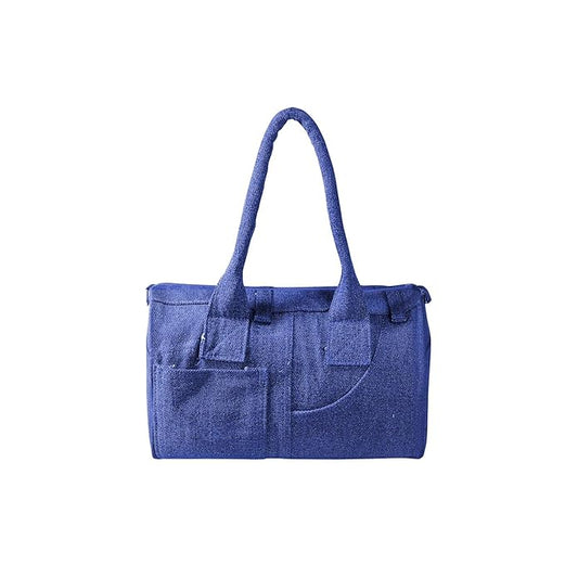 Signature Denim Tote Bag Trendy & Durable Handbag with Zipper Closure