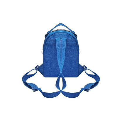 Denim V zipper Backpack Work to Weekend For Women New Denim Multipocket With Adjustable Strap.