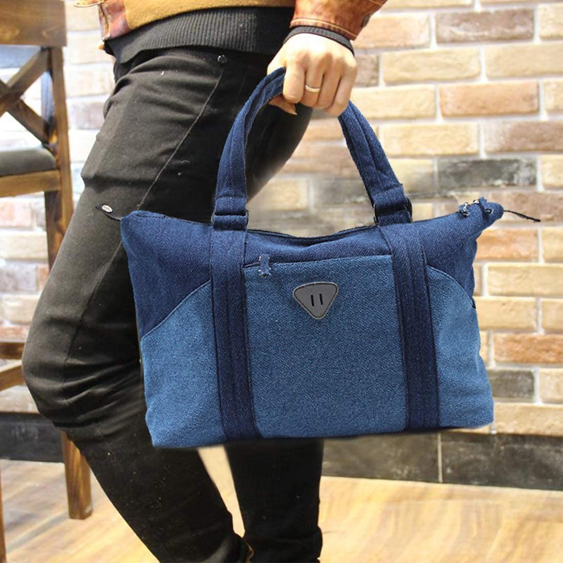 Stylish Denim Tote Bag for Women | Zipper Tote Bags | Shoulder Bag with Inner Zipper of Denim Blue colour