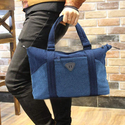 Stylish Denim Tote Bag for Women | Zipper Tote Bags | Shoulder Bag with Inner Zipper of Denim Blue colour