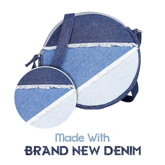 Denim Round Sling Bag