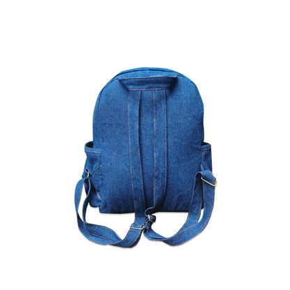 College Bags For Girls Stylish School Tuition Backpacks For Women Men New Denim Fashion Ladies Multipocket With Adjustable Strap.