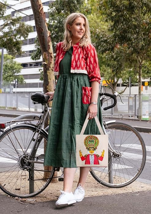 Canvas Tote Bag for Women, Zipper Handbags for Women Inner Pocket for Shopping, Office & Daily Use