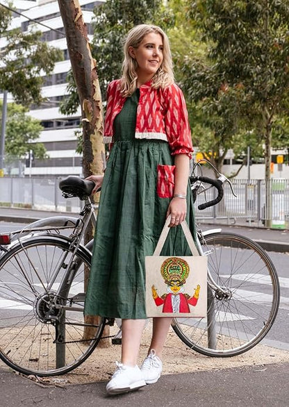 Canvas Tote Bag for Women, Zipper Handbags for Women Inner Pocket for Shopping, Office & Daily Use