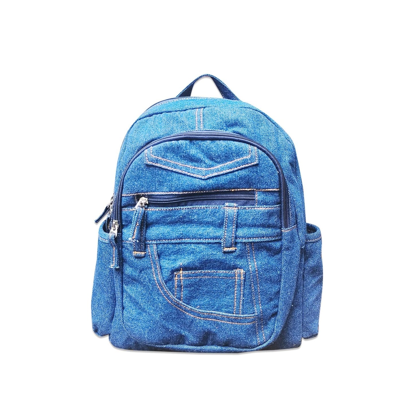 College Bags For Girls Stylish School Tuition Backpacks For Women Men New Denim Fashion Ladies Multipocket With Adjustable Strap.
