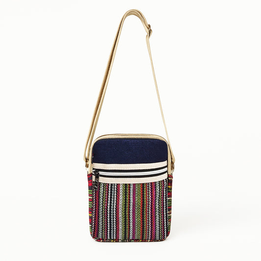 Jute Denim Mobile Sling Bag