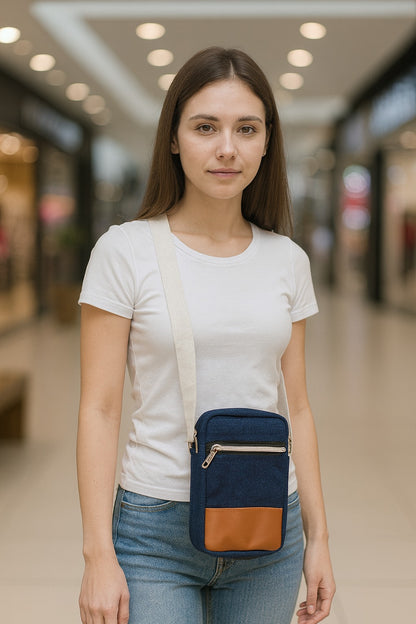 Denim PU Sling Bag