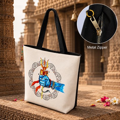 Shiv Trishul Canvas Tote Bag