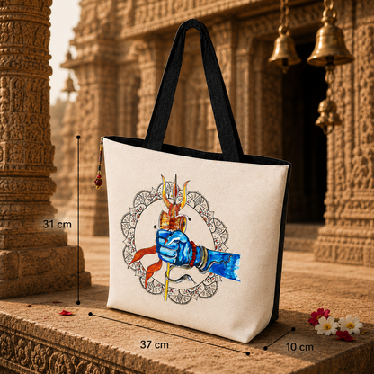 Shiv Trishul Canvas Tote Bag