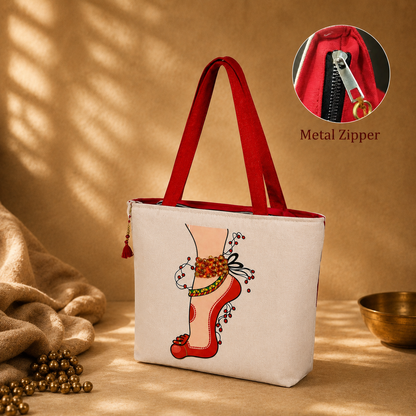 Dance Foot Ghungroo Canvas Bag Off White – "So Pretty!