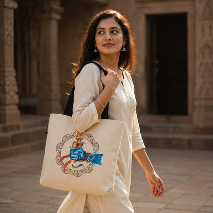 Shiv Trishul Canvas Tote Bag
