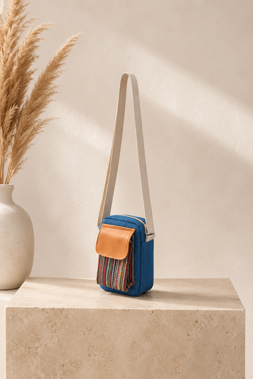 Jute Denim Classic Mobile Sling