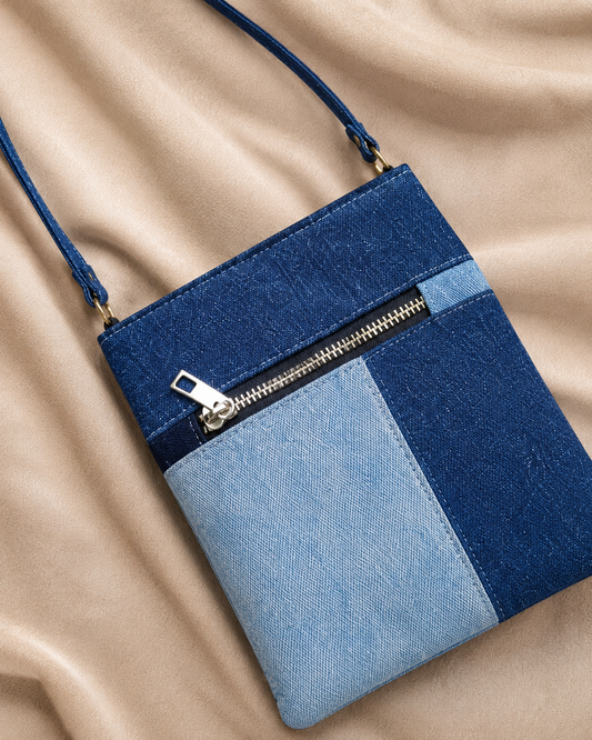 Denim Two Tone Mobile Sling
