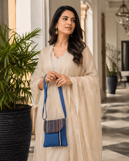 Jute Denim Fusion Mobile Sling